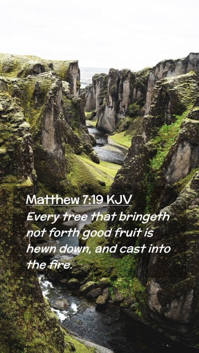 Picture 02 - Matthew 7:19 KJV Mobile Phone Wallpaper - Every tree that bringeth not forth good fruit is - Mobile Bible Verse Wallpaper