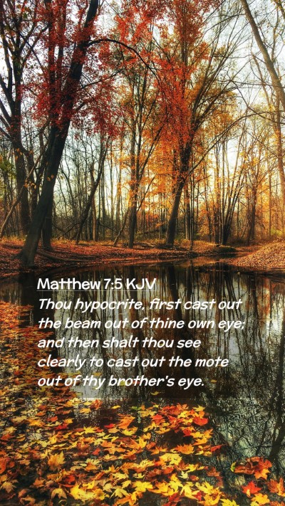 Picture 02 - Matthew 7:5 KJV Mobile Phone Wallpaper - Thou hypocrite, first cast out the beam out of - Mobile Bible Verse Wallpaper