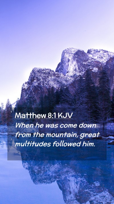 Picture 02 - Matthew 8:1 KJV Mobile Phone Wallpaper - When he was come down from the mountain, great - Mobile Bible Verse Wallpaper
