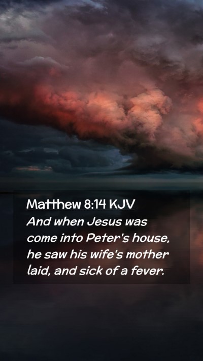 Picture 02 - Matthew 8:14 KJV Mobile Phone Wallpaper - And when Jesus was come into Peter's house, he - Mobile Bible Verse Wallpaper