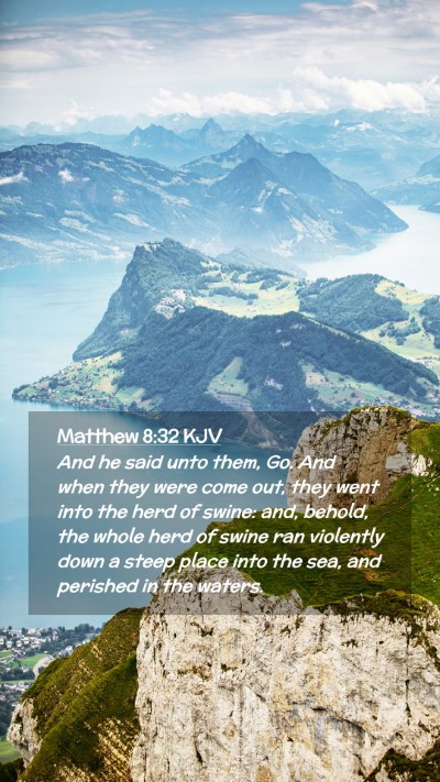 Picture 02 - Matthew 8:32 KJV Mobile Phone Wallpaper - And he said unto them, Go. And when they were - Mobile Bible Verse Wallpaper