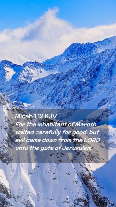 Picture 02 - Micah 1:12 KJV Mobile Phone Wallpaper - For the inhabitant of Maroth waited carefully for - Mobile Bible Verse Wallpaper