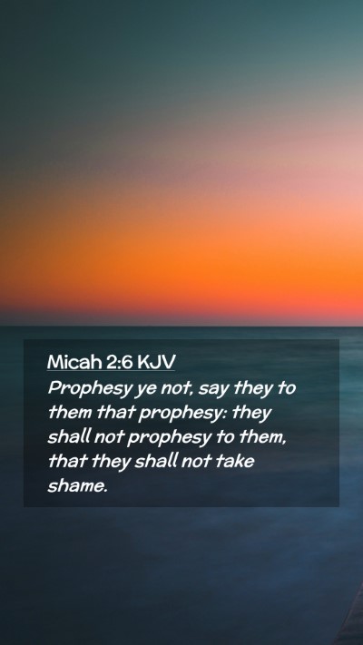 Picture 02 - Micah 2:6 KJV Mobile Phone Wallpaper - Prophesy ye not, say they to them that prophesy: - Mobile Bible Verse Wallpaper