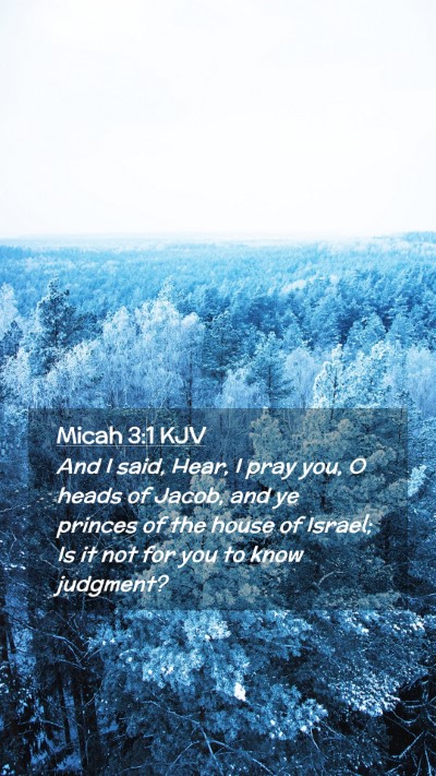 Picture 02 - Micah 3:1 KJV Mobile Phone Wallpaper - And I said, Hear, I pray you, O heads of Jacob, - Mobile Bible Verse Wallpaper