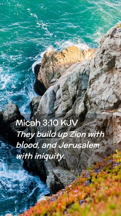 Picture 02 - Micah 3:10 KJV Mobile Phone Wallpaper - They build up Zion with blood, and Jerusalem with - Mobile Bible Verse Wallpaper