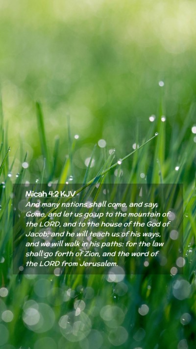 Picture 02 - Micah 4:2 KJV Mobile Phone Wallpaper - And many nations shall come, and say, Come, and - Mobile Bible Verse Wallpaper