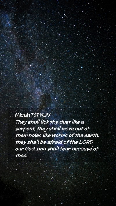 Picture 02 - Micah 7:17 KJV Mobile Phone Wallpaper - They shall lick the dust like a serpent, they - Mobile Bible Verse Wallpaper