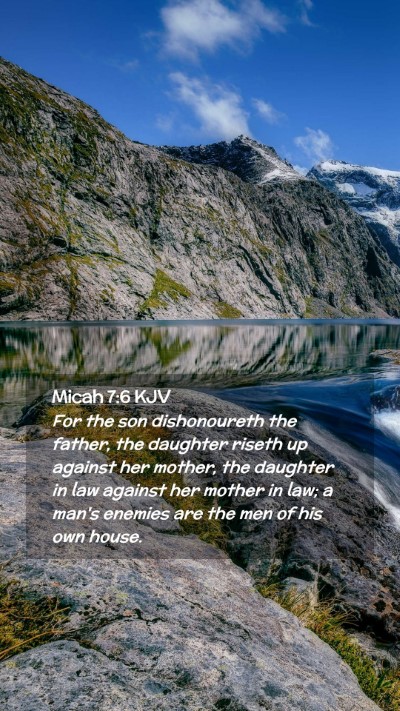 Picture 02 - Micah 7:6 KJV Mobile Phone Wallpaper - For the son dishonoureth the father, the daughter - Mobile Bible Verse Wallpaper