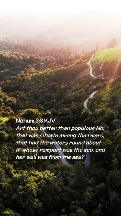 Picture 02 - Nahum 3:8 KJV Mobile Phone Wallpaper - Art thou better than populous No, that was - Mobile Bible Verse Wallpaper