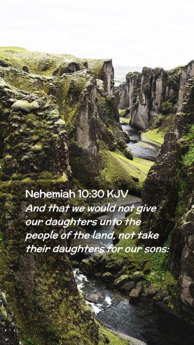 Picture 02 - Nehemiah 10:30 KJV Mobile Phone Wallpaper - And that we would not give our daughters unto the - Mobile Bible Verse Wallpaper