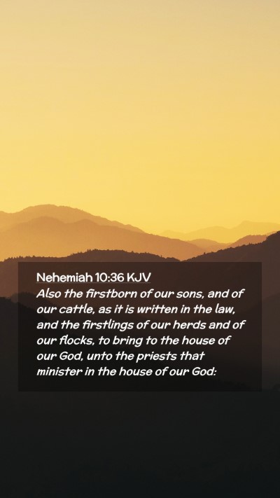 Picture 02 - Nehemiah 10:36 KJV Mobile Phone Wallpaper - Also the firstborn of our sons, and of our - Mobile Bible Verse Wallpaper