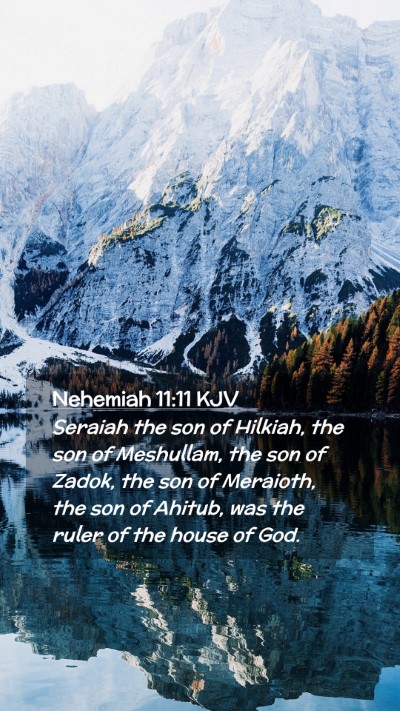 Picture 02 - Nehemiah 11:11 KJV Mobile Phone Wallpaper - Seraiah the son of Hilkiah, the son of Meshullam, - Mobile Bible Verse Wallpaper