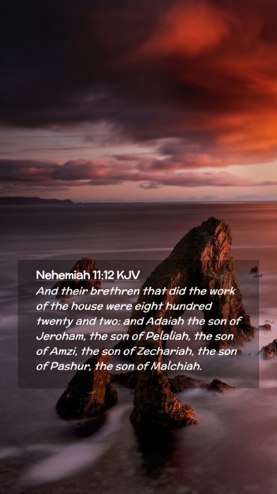 Picture 02 - Nehemiah 11:12 KJV Mobile Phone Wallpaper - And their brethren that did the work of the house - Mobile Bible Verse Wallpaper