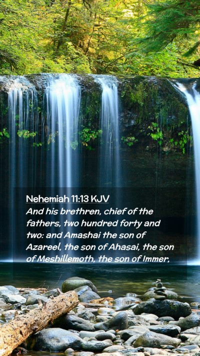 Picture 02 - Nehemiah 11:13 KJV Mobile Phone Wallpaper - And his brethren, chief of the fathers, two - Mobile Bible Verse Wallpaper