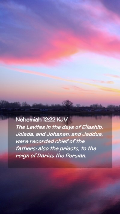 Picture 02 - Nehemiah 12:22 KJV Mobile Phone Wallpaper - The Levites in the days of Eliashib, Joiada, and - Mobile Bible Verse Wallpaper