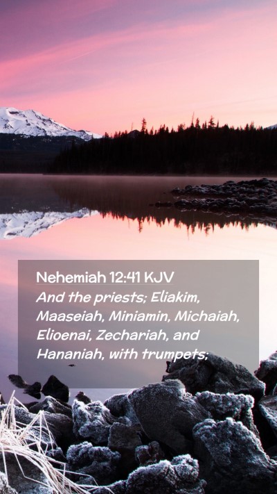 Picture 02 - Nehemiah 12:41 KJV Mobile Phone Wallpaper - And the priests; Eliakim, Maaseiah, Miniamin, - Mobile Bible Verse Wallpaper