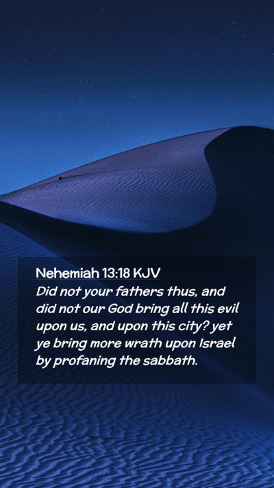 Picture 02 - Nehemiah 13:18 KJV Mobile Phone Wallpaper - Did not your fathers thus, and did not our God - Mobile Bible Verse Wallpaper