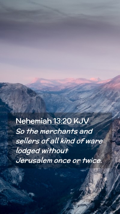 Picture 02 - Nehemiah 13:20 KJV Mobile Phone Wallpaper - So the merchants and sellers of all kind of ware - Mobile Bible Verse Wallpaper