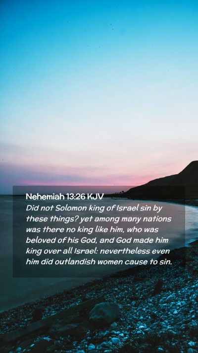 Picture 02 - Nehemiah 13:26 KJV Mobile Phone Wallpaper - Did not Solomon king of Israel sin by these - Mobile Bible Verse Wallpaper
