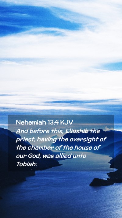Picture 02 - Nehemiah 13:4 KJV Mobile Phone Wallpaper - And before this, Eliashib the priest, having the - Mobile Bible Verse Wallpaper