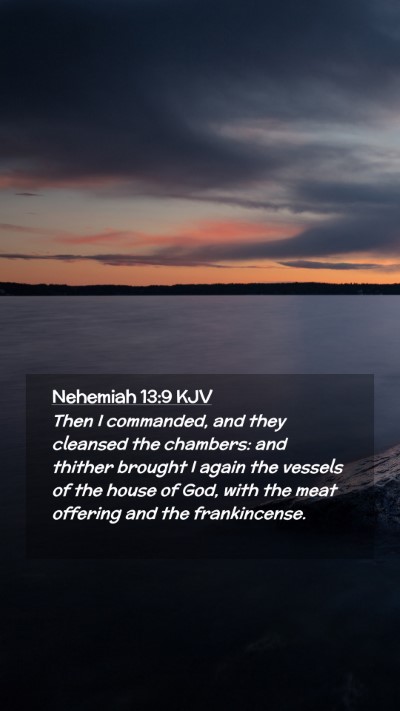 Picture 02 - Nehemiah 13:9 KJV Mobile Phone Wallpaper - Then I commanded, and they cleansed the chambers: - Mobile Bible Verse Wallpaper