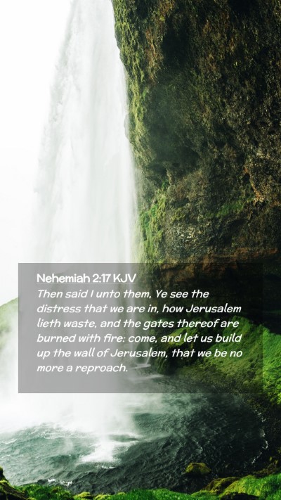 Picture 02 - Nehemiah 2:17 KJV Mobile Phone Wallpaper - Then said I unto them, Ye see the distress that - Mobile Bible Verse Wallpaper
