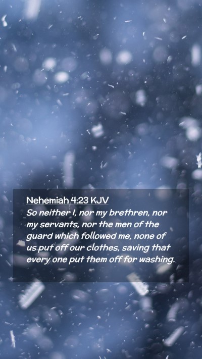 Picture 02 - Nehemiah 4:23 KJV Mobile Phone Wallpaper - So neither I, nor my brethren, nor my servants, - Mobile Bible Verse Wallpaper