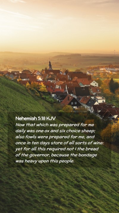 Picture 02 - Nehemiah 5:18 KJV Mobile Phone Wallpaper - Now that which was prepared for me daily was one - Mobile Bible Verse Wallpaper