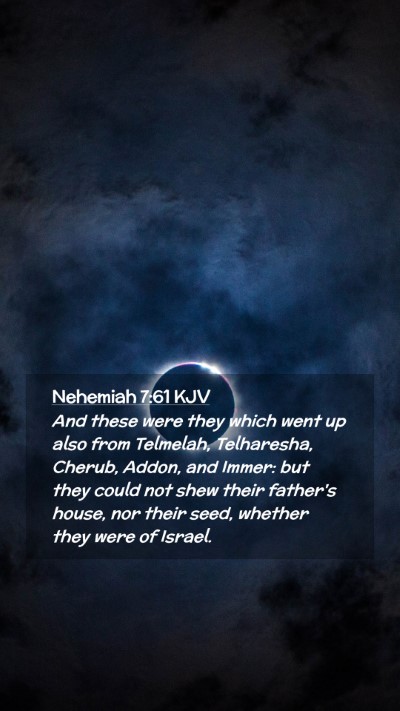 Picture 02 - Nehemiah 7:61 KJV Mobile Phone Wallpaper - And these were they which went up also from - Mobile Bible Verse Wallpaper