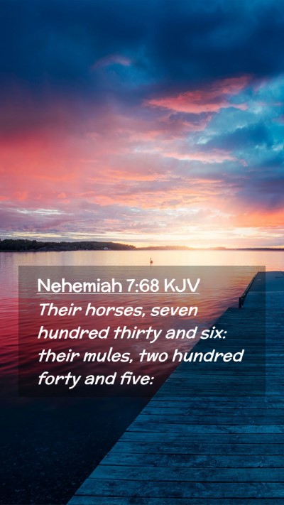 Picture 02 - Nehemiah 7:68 KJV Mobile Phone Wallpaper - Their horses, seven hundred thirty and six: their - Mobile Bible Verse Wallpaper