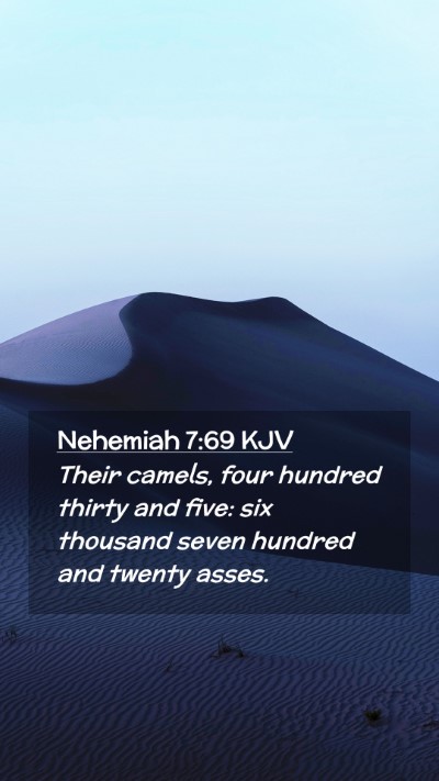 Picture 02 - Nehemiah 7:69 KJV Mobile Phone Wallpaper - Their camels, four hundred thirty and five: six - Mobile Bible Verse Wallpaper