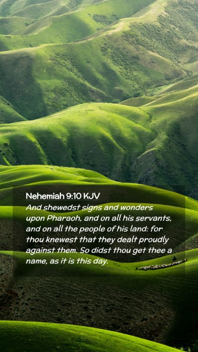 Picture 02 - Nehemiah 9:10 KJV Mobile Phone Wallpaper - And shewedst signs and wonders upon Pharaoh, and - Mobile Bible Verse Wallpaper