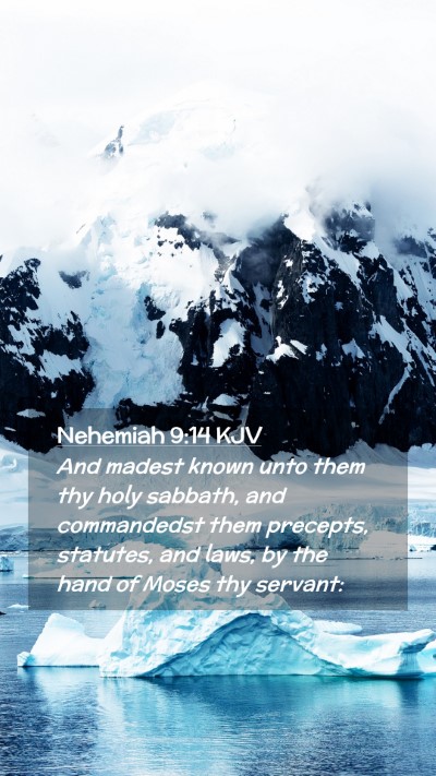 Picture 02 - Nehemiah 9:14 KJV Mobile Phone Wallpaper - And madest known unto them thy holy sabbath, and - Mobile Bible Verse Wallpaper