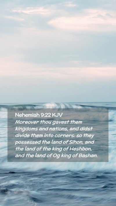 Picture 02 - Nehemiah 9:22 KJV Mobile Phone Wallpaper - Moreover thou gavest them kingdoms and nations, - Mobile Bible Verse Wallpaper