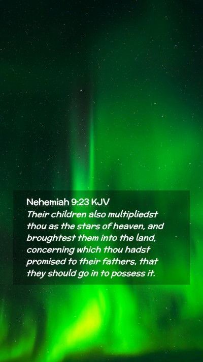 Picture 02 - Nehemiah 9:23 KJV Mobile Phone Wallpaper - Their children also multipliedst thou as the - Mobile Bible Verse Wallpaper