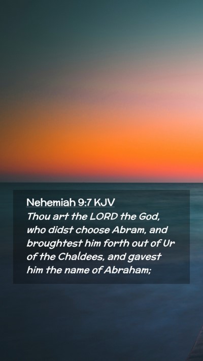 Picture 02 - Nehemiah 9:7 KJV Mobile Phone Wallpaper - Thou art the LORD the God, who didst choose - Mobile Bible Verse Wallpaper