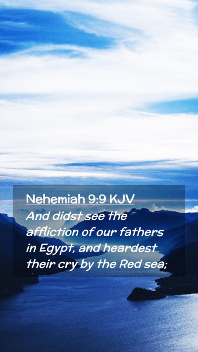 Picture 02 - Nehemiah 9:9 KJV Mobile Phone Wallpaper - And didst see the affliction of our fathers in - Mobile Bible Verse Wallpaper