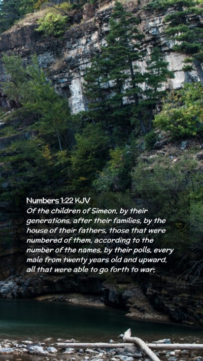 Picture 02 - Numbers 1:22 KJV Mobile Phone Wallpaper - Of the children of Simeon, by their generations, - Mobile Bible Verse Wallpaper
