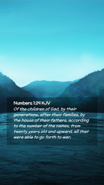 Picture 02 - Numbers 1:24 KJV Mobile Phone Wallpaper - Of the children of Gad, by their generations, - Mobile Bible Verse Wallpaper