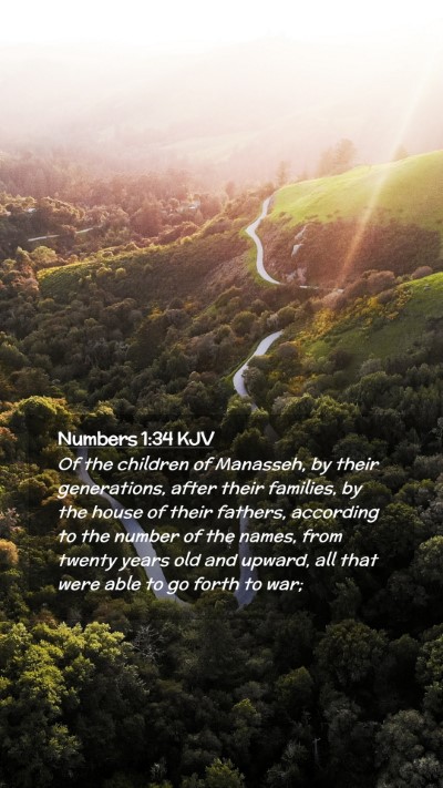 Picture 02 - Numbers 1:34 KJV Mobile Phone Wallpaper - Of the children of Manasseh, by their - Mobile Bible Verse Wallpaper