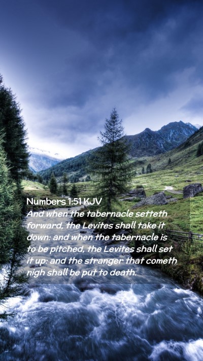 Picture 02 - Numbers 1:51 KJV Mobile Phone Wallpaper - And when the tabernacle setteth forward, the - Mobile Bible Verse Wallpaper