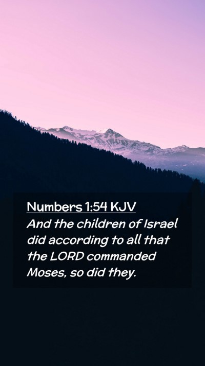 Picture 02 - Numbers 1:54 KJV Mobile Phone Wallpaper - And the children of Israel did according to all - Mobile Bible Verse Wallpaper