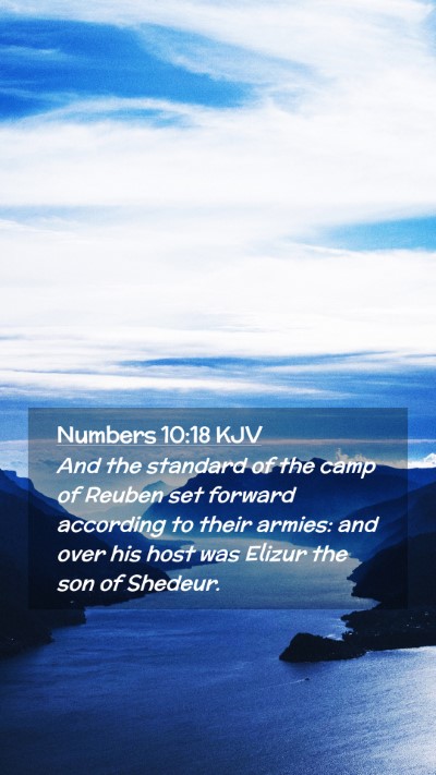 Picture 02 - Numbers 10:18 KJV Mobile Phone Wallpaper - And the standard of the camp of Reuben set - Mobile Bible Verse Wallpaper