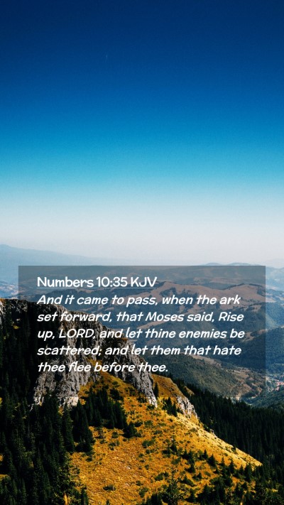 Picture 02 - Numbers 10:35 KJV Mobile Phone Wallpaper - And it came to pass, when the ark set forward, - Mobile Bible Verse Wallpaper