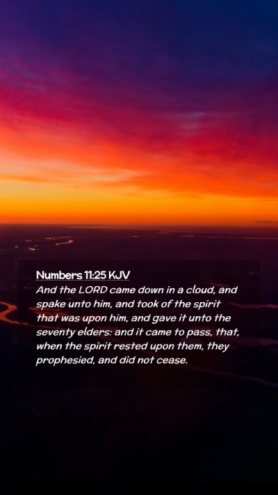 Picture 02 - Numbers 11:25 KJV Mobile Phone Wallpaper - And the LORD came down in a cloud, and spake unto - Mobile Bible Verse Wallpaper