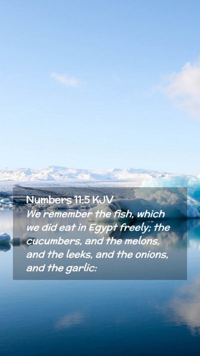 Picture 02 - Numbers 11:5 KJV Mobile Phone Wallpaper - We remember the fish, which we did eat in Egypt - Mobile Bible Verse Wallpaper