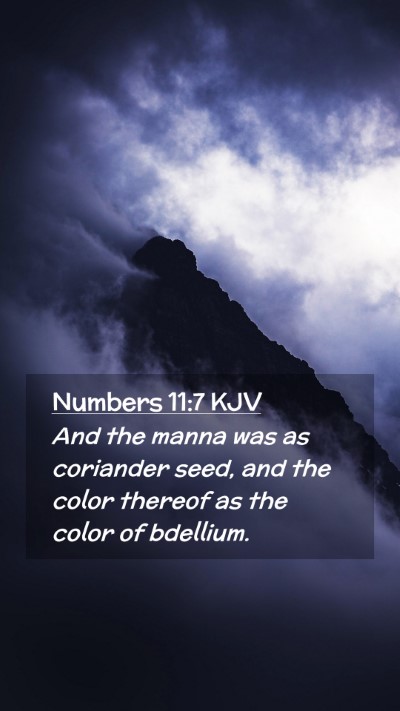 Picture 02 - Numbers 11:7 KJV Mobile Phone Wallpaper - And the manna was as coriander seed, and the - Mobile Bible Verse Wallpaper