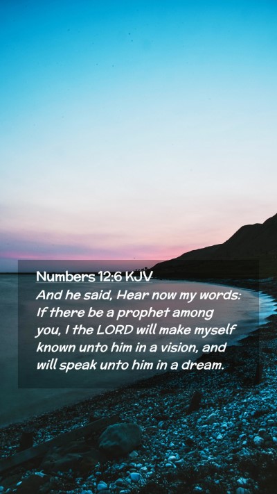 Picture 02 - Numbers 12:6 KJV Mobile Phone Wallpaper - And he said, Hear now my words: If there be a - Mobile Bible Verse Wallpaper