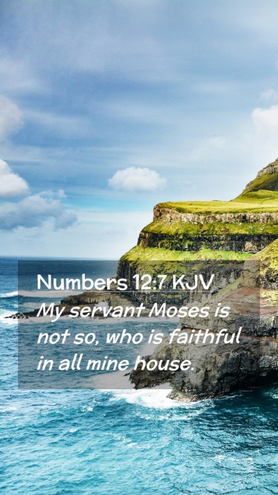 Picture 02 - Numbers 12:7 KJV Mobile Phone Wallpaper - My servant Moses is not so, who is faithful in - Mobile Bible Verse Wallpaper