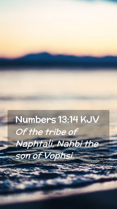 Picture 02 - Numbers 13:14 KJV Mobile Phone Wallpaper - Of the tribe of Naphtali, Nahbi the son of - Mobile Bible Verse Wallpaper